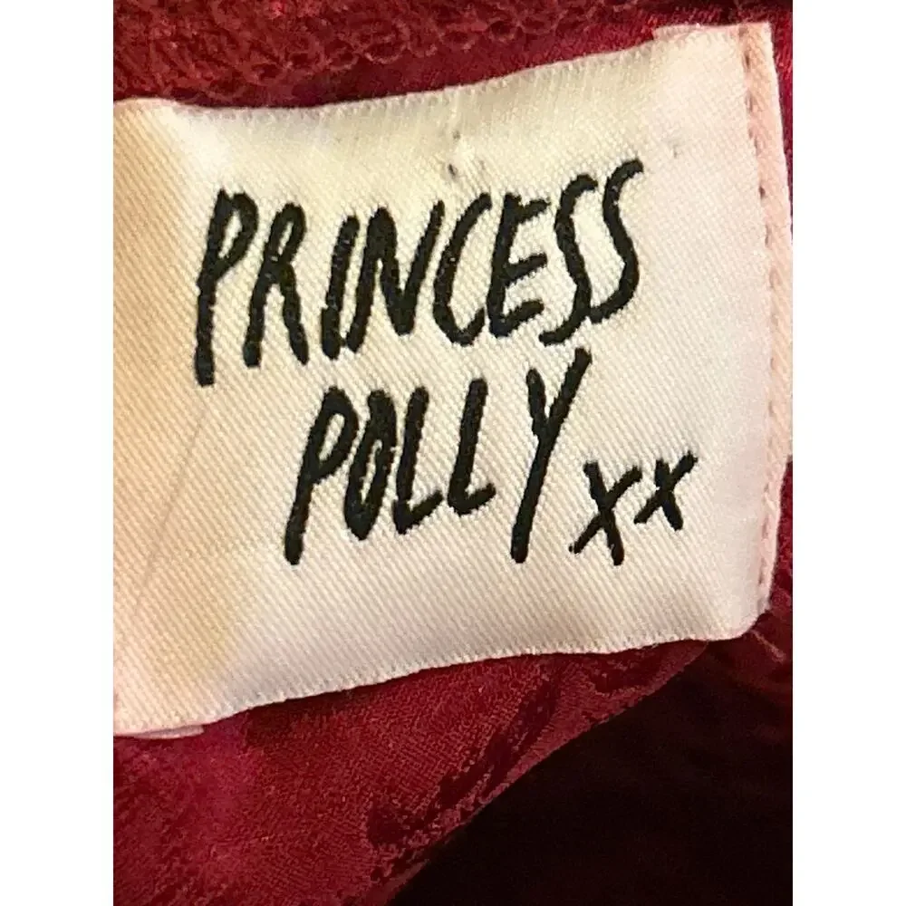 Princess Polly Diva Mini Red Wine Satin Dress